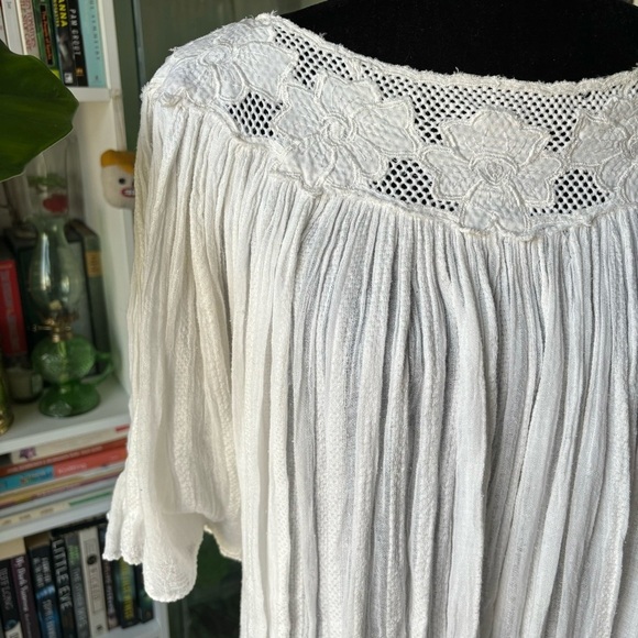 Vintage  70s boho cotton gauze viscose caftan/ tent style summer festival dress - Picture 4 of 12